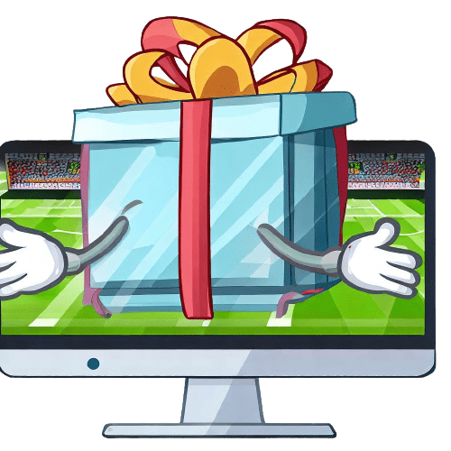 Envolver regalos en un campo de fútbol y salir de un ordenador