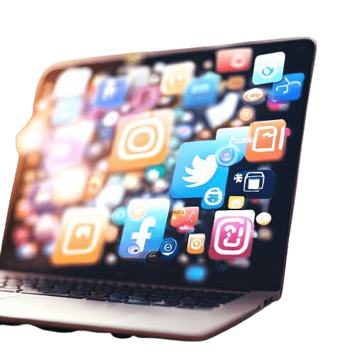 Ordenador que muestra algunas redes sociales